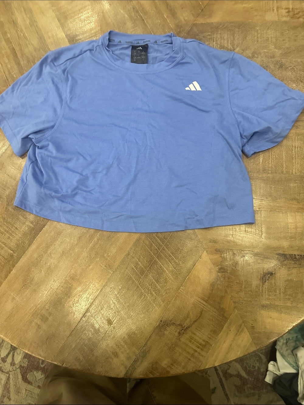 adidas Lavender Cropped Tee with White Logo